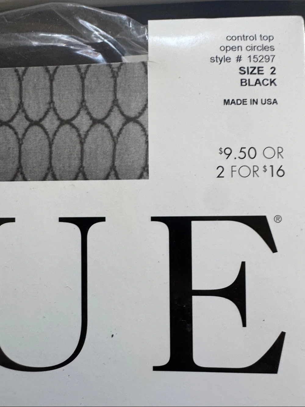 HUE Black assorted Gotta Have It! Fashion Sheers size 2 new